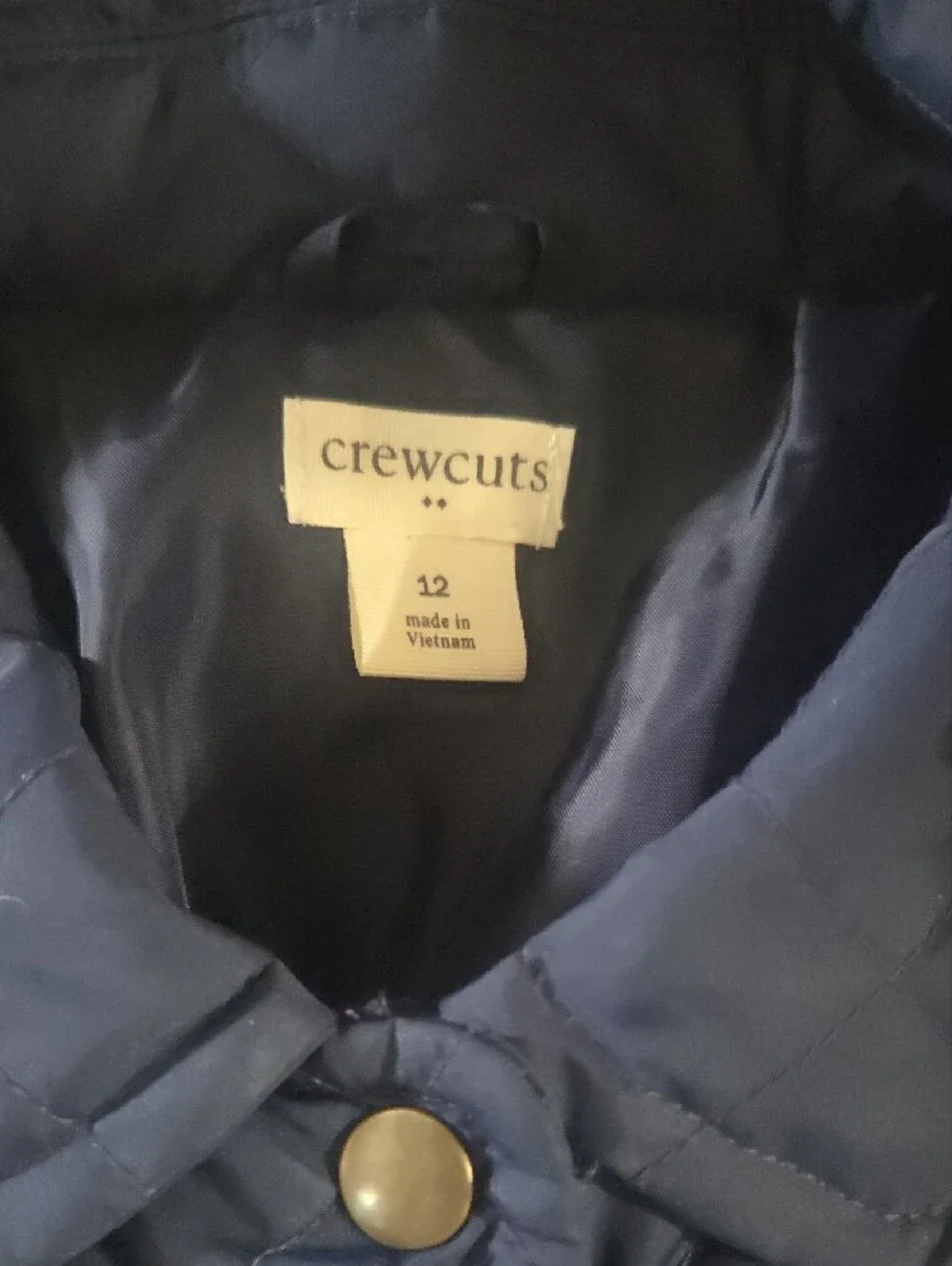 Crewcuts Navy Quilted Peplum Puffer Jacket